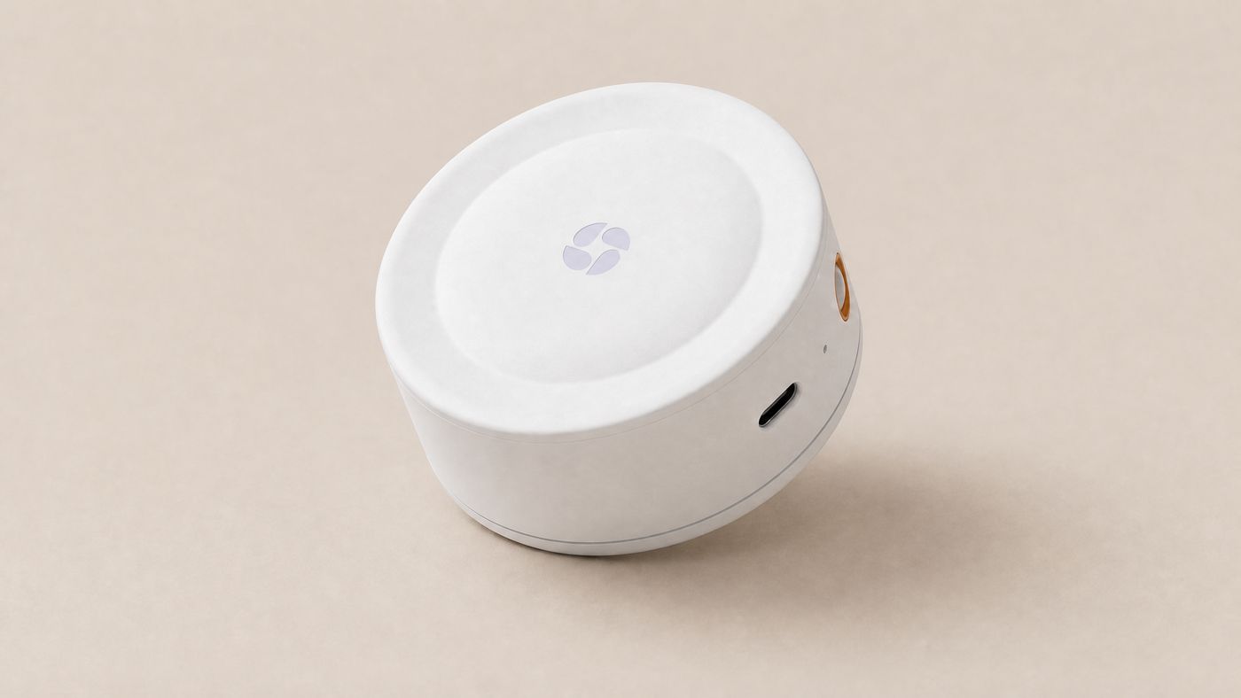 Smart fall detector: the round millimeter-wave radar device, angled view